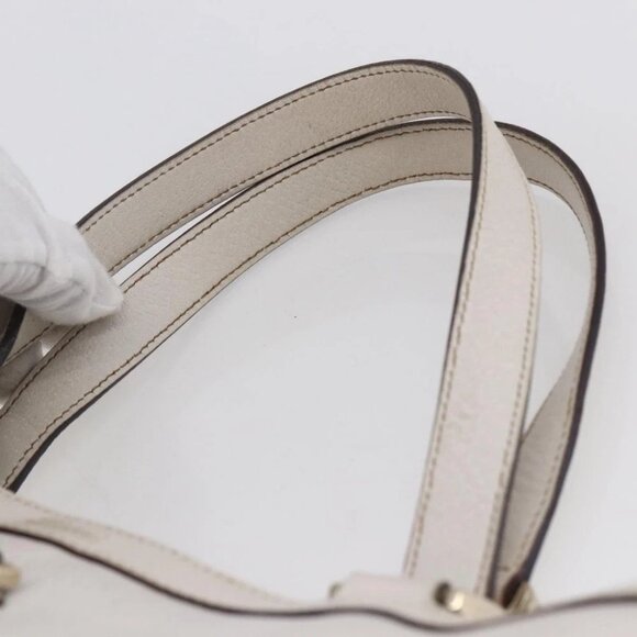 GUCCI Abbey Tote Bag Leather White Gold - Picture 9 of 16